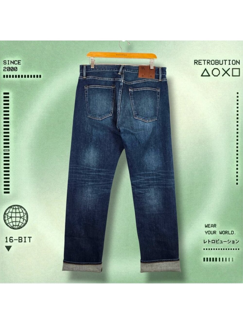 Hiroshi Kato Selvedge Straight Rain Mid Wash Denim Blue Jeans Size 33